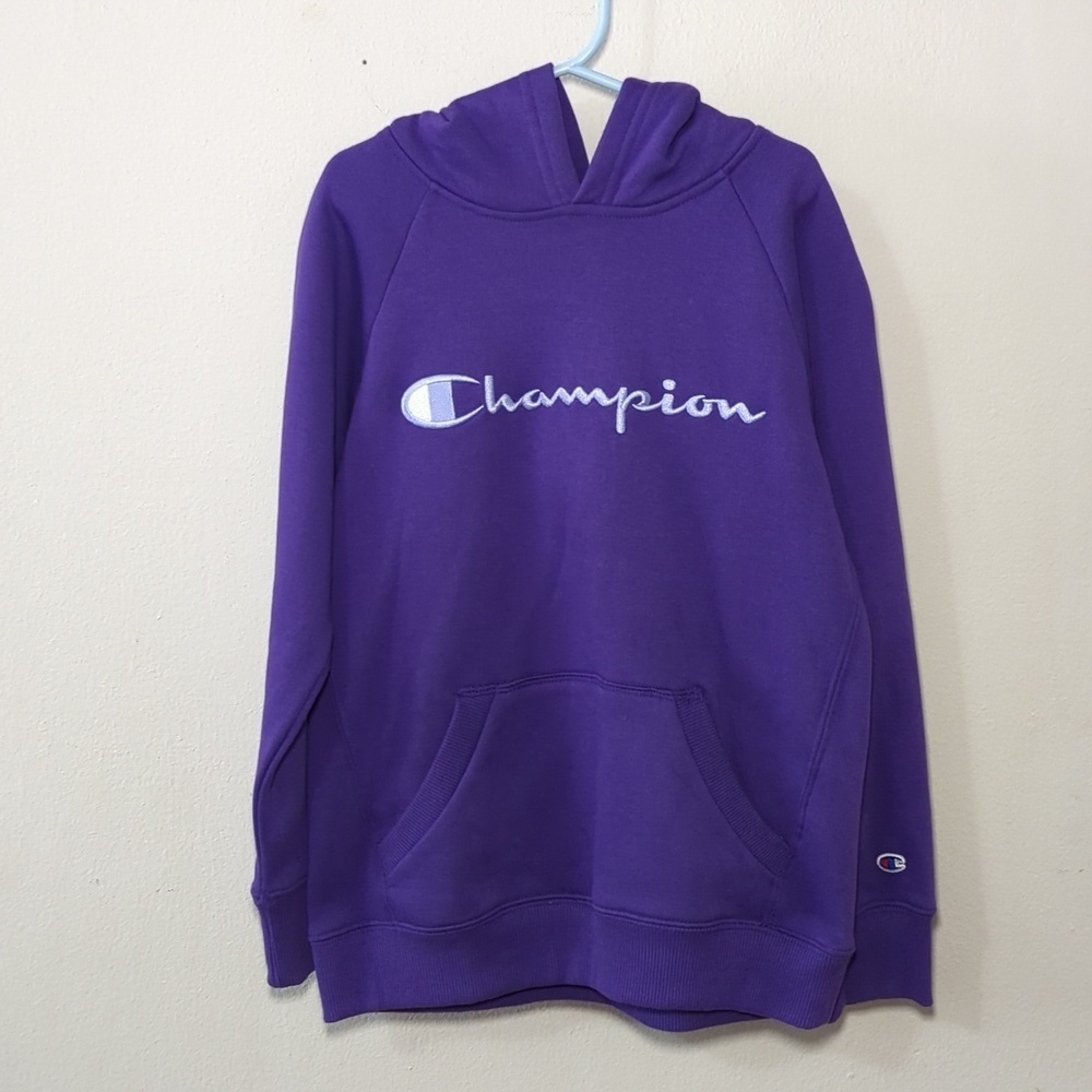 Champion Vibrant Purple Pullover Hoodie Sweatshirt Junior Girls Size Small